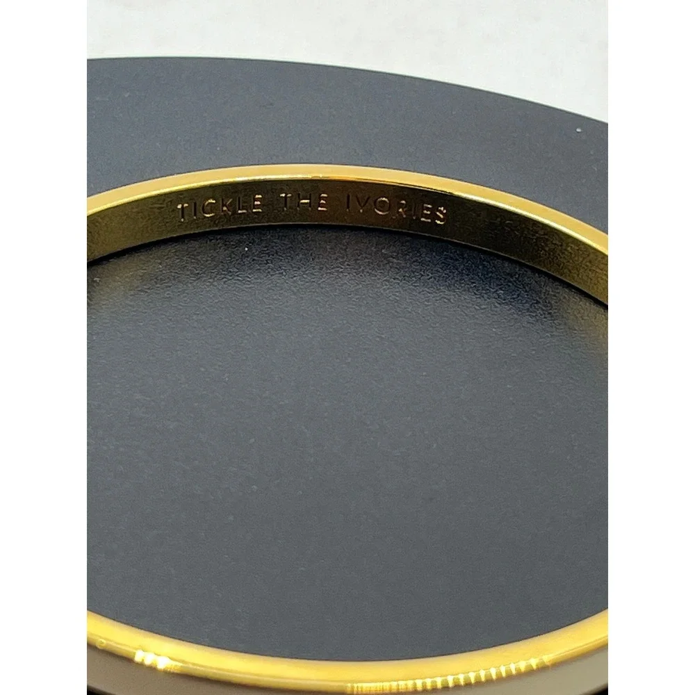 Kate Spade NY Tickle the Ivories Ivory Enamel 12k gold-plate Bangle Bracelet